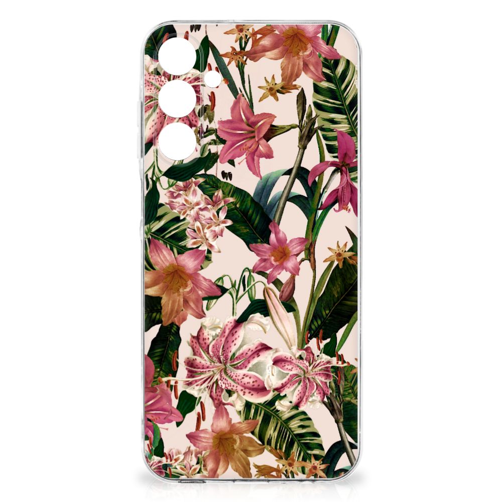 Samsung Galaxy A16 TPU Case Flowers bloemen design achteraanzicht