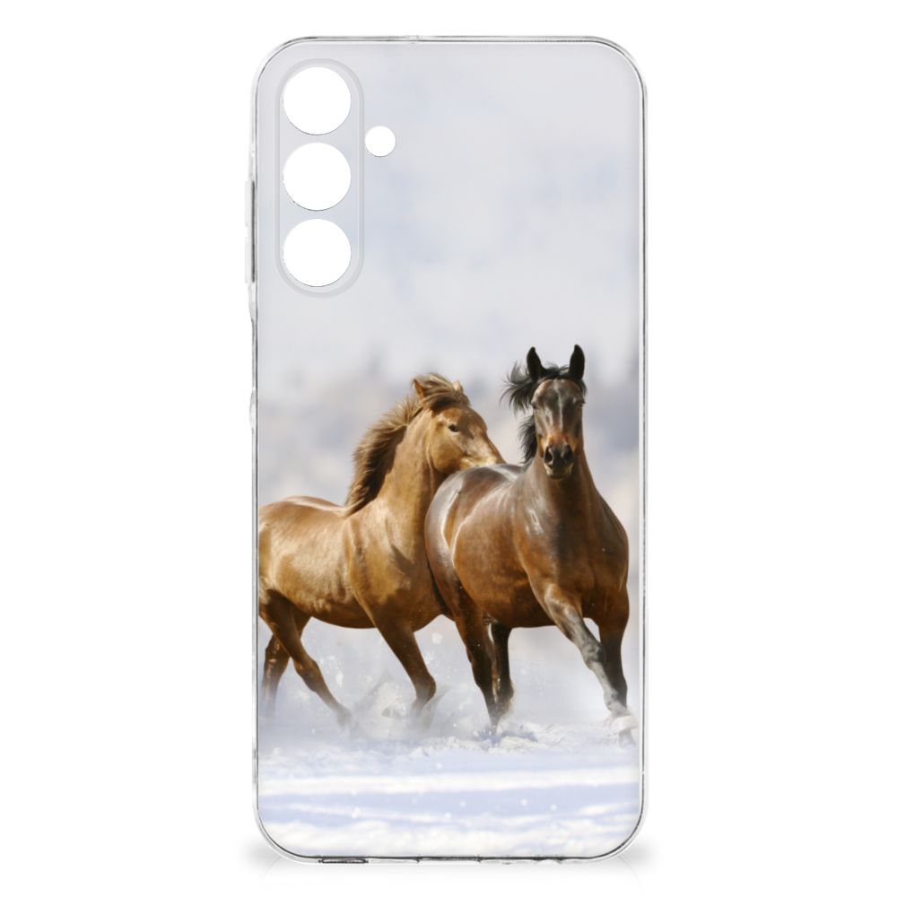 Samsung Galaxy A16 TPU Hoesje Paarden paarden rennend design voorkant