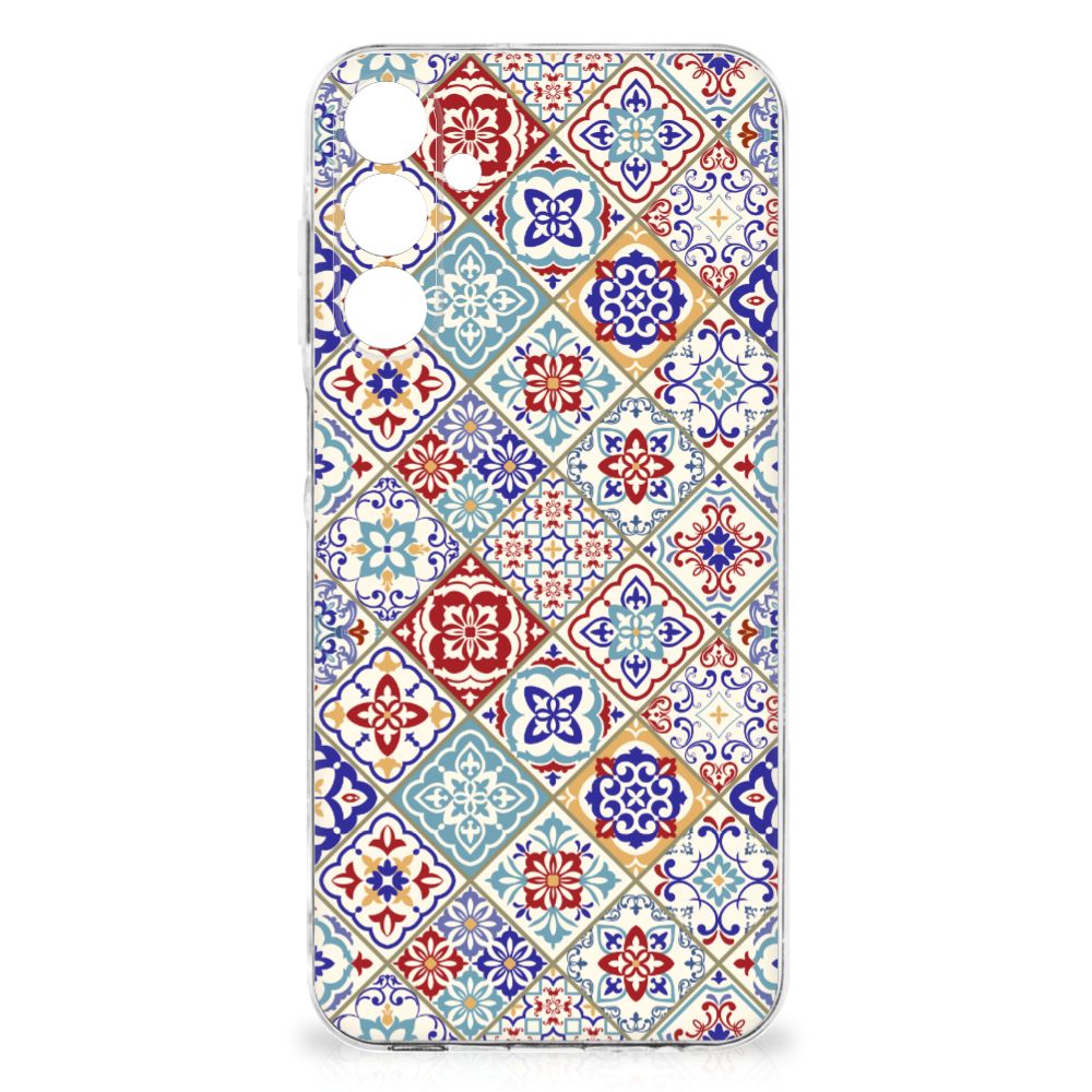 Samsung Galaxy A16 TPU Siliconen Hoesje Tiles Color design tiles achterkant