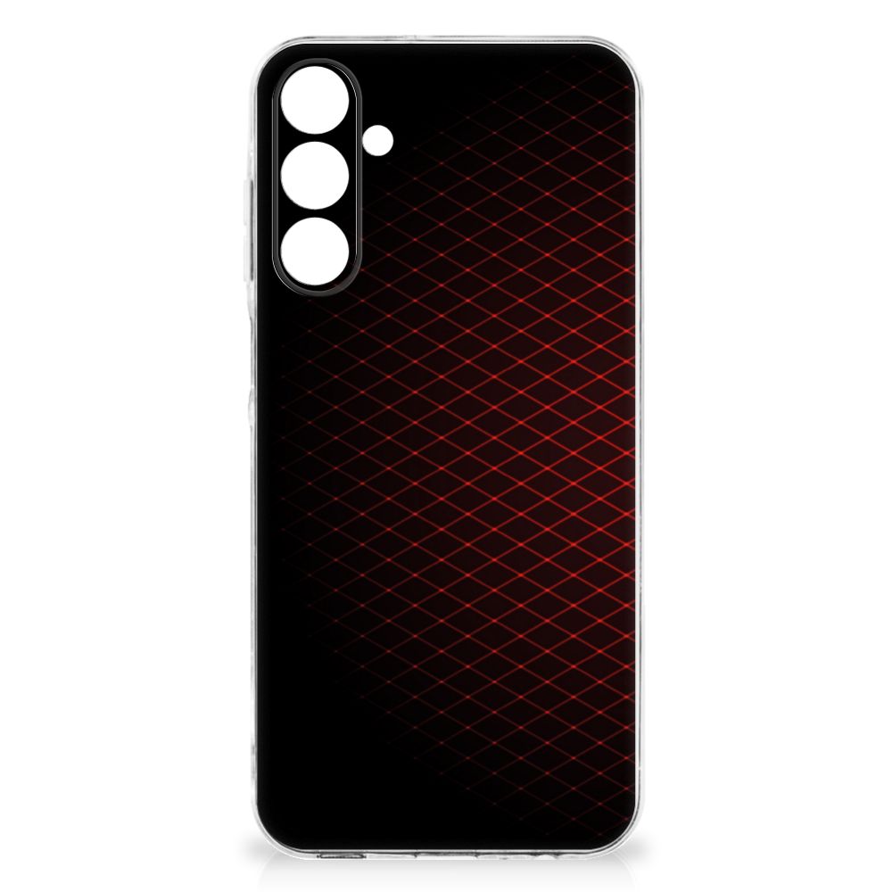 Samsung Galaxy A16 TPU bumper Geruit Rood achterkant ontwerp zwart rood ruitjes
