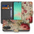 Samsung Galaxy A17 Bloemen Portemonnee Hoesje PU Leer 3 Pasjes boekhoesje bloemenprint grijze binnenvoering