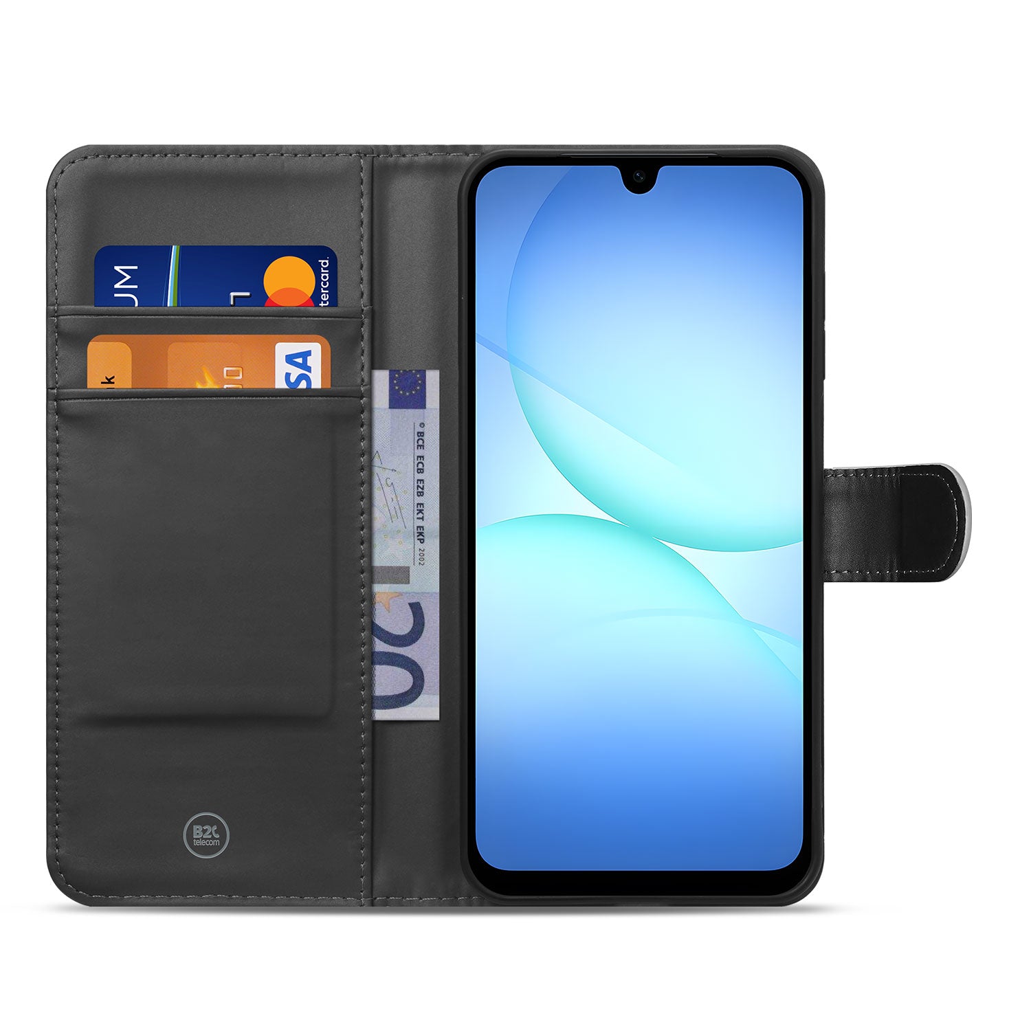 Samsung Galaxy A17 Boekhoes Met Pasjeshouder Kunstleer Wit boekhoes pasjeshouder binnenkant