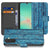 Samsung Galaxy A17 Book Case Afgebladderd Blauw Hout Met Pasjes design afgebladderd aanzicht voorkant