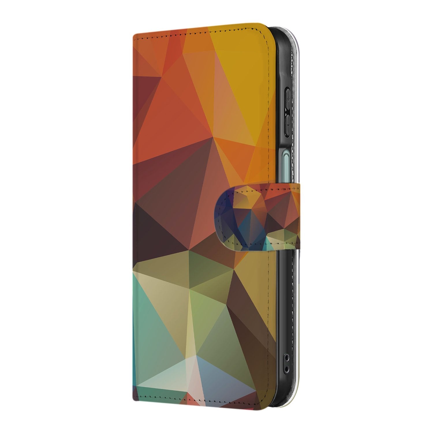 Samsung Galaxy A17 Book Case Polygon Color Met 3 Pasjes en Kunstzinnig Design boekhoesje polygon patroon aanzicht
