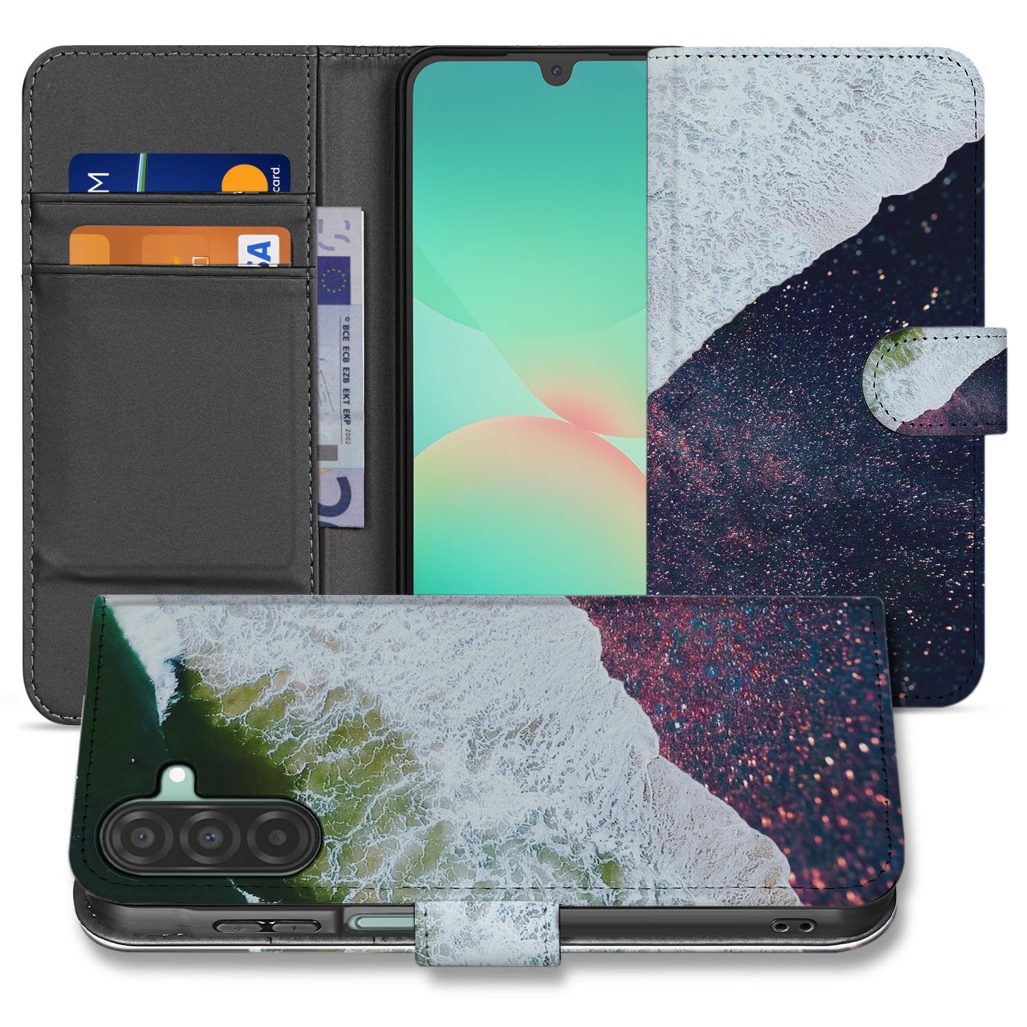 Samsung Galaxy A17 Book Case Sea in Space boekhoesje  voorzijde ontwerp