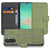 Samsung Galaxy A17 Book Style Case Green Wood bookcase groen houtnerf aanzicht