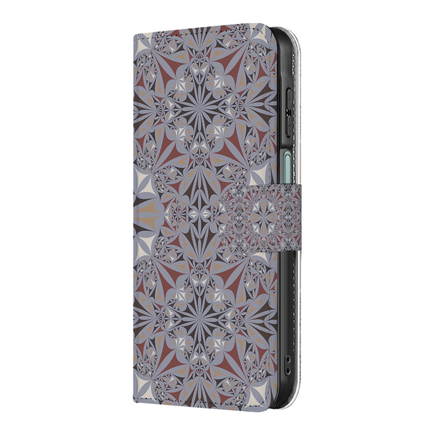 Samsung Galaxy A17 Bookcase Flower Tiles boekhoesje flower tiles aanzicht