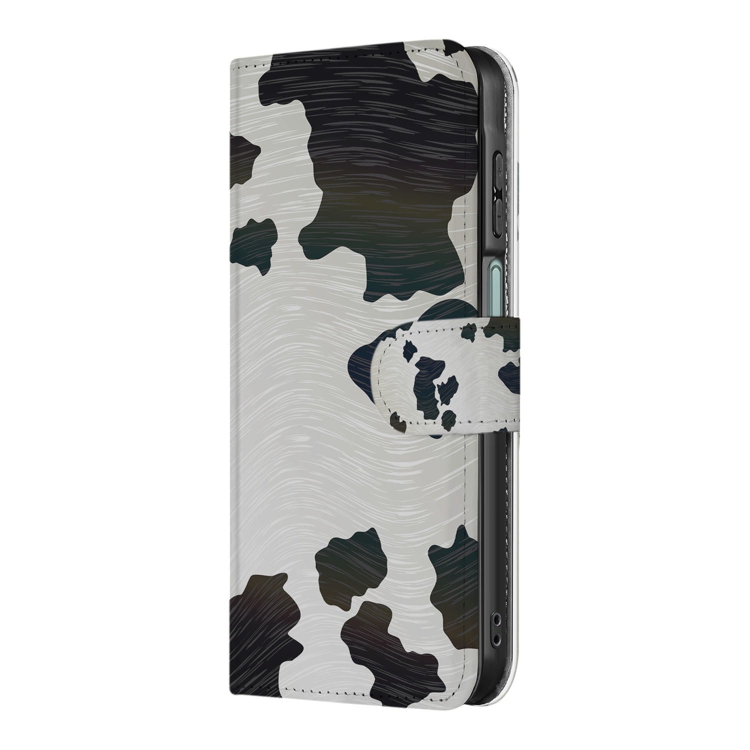 Samsung Galaxy A17 Bookcase Hoesje Met Pasjes Koeienprint hoesje koeienprint aanzicht