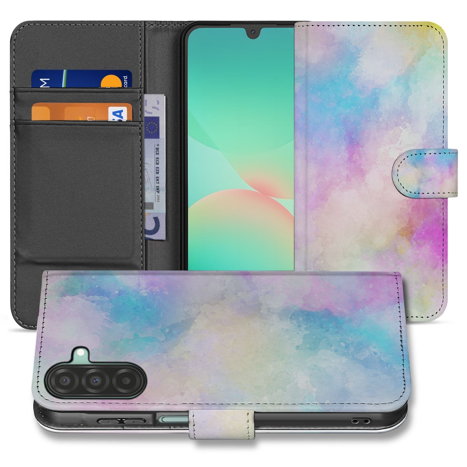 Samsung Galaxy A17 Bookcase Hoesje Met Pasjeshouder Watercolor Light bookcase watercolor light voorkant