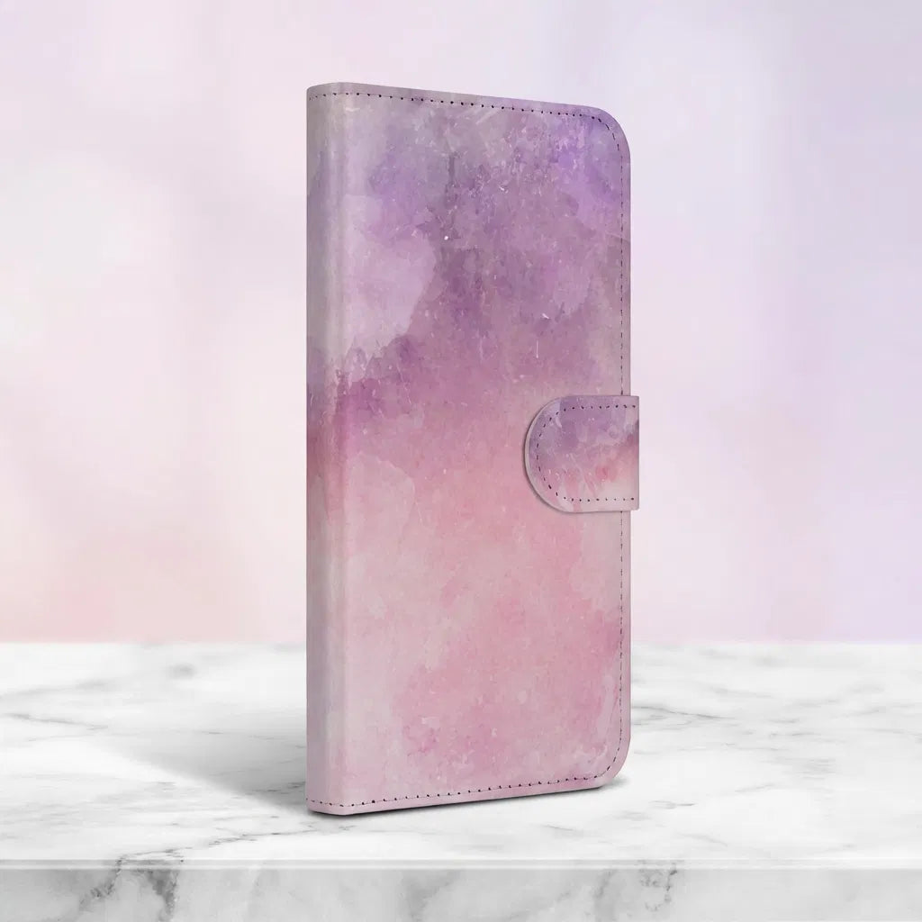 Samsung Galaxy A17 Bookcase Hoesje Roze Paars Paint TPU Bescherming design roze paars aanzicht