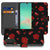 Samsung Galaxy A17 Bookcase Hoesje Valentine Met Pasvakjes black rose heart design front view
