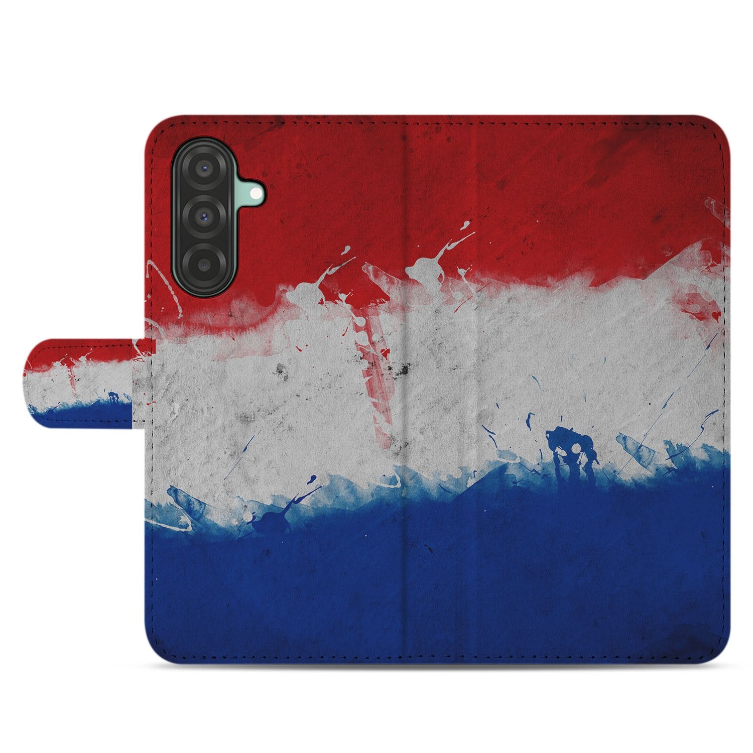 Samsung Galaxy A17 Bookstyle Case Nederlandse Vlag Met Pasjes boekhoesje rood wit blauw design achterzijde