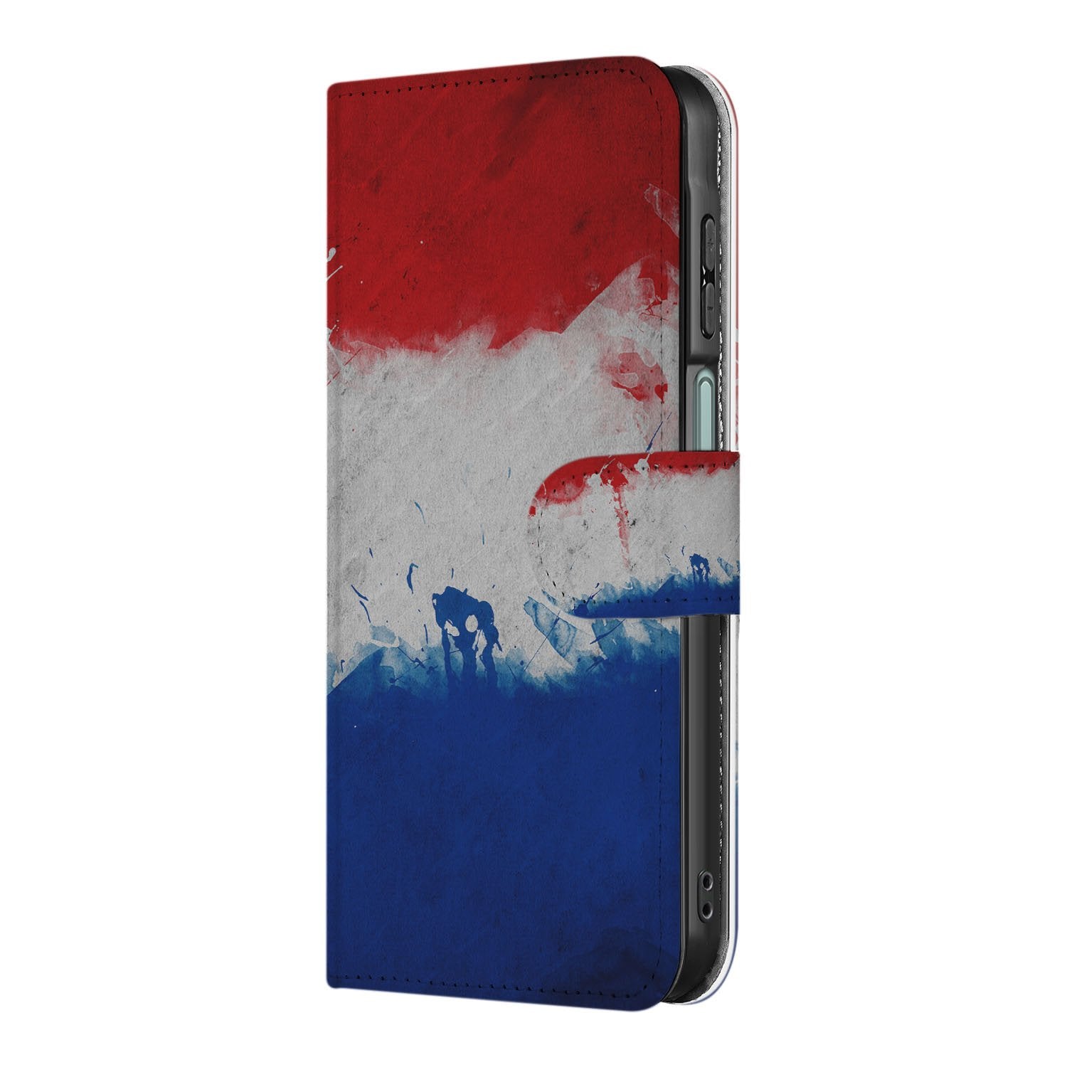 Samsung Galaxy A17 Bookstyle Case Nederlandse Vlag Met Pasjes boekhoesje rood wit blauw aanzicht