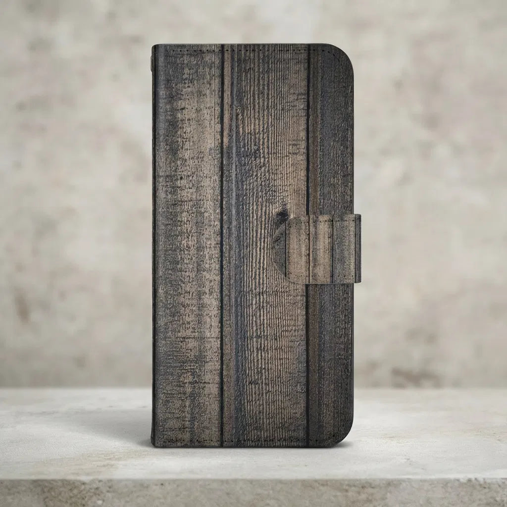 Samsung Galaxy A17 Bookstyle Hoes Steigerhout Design Met 3 Pasjes boekhoesje steigerhout voorkant