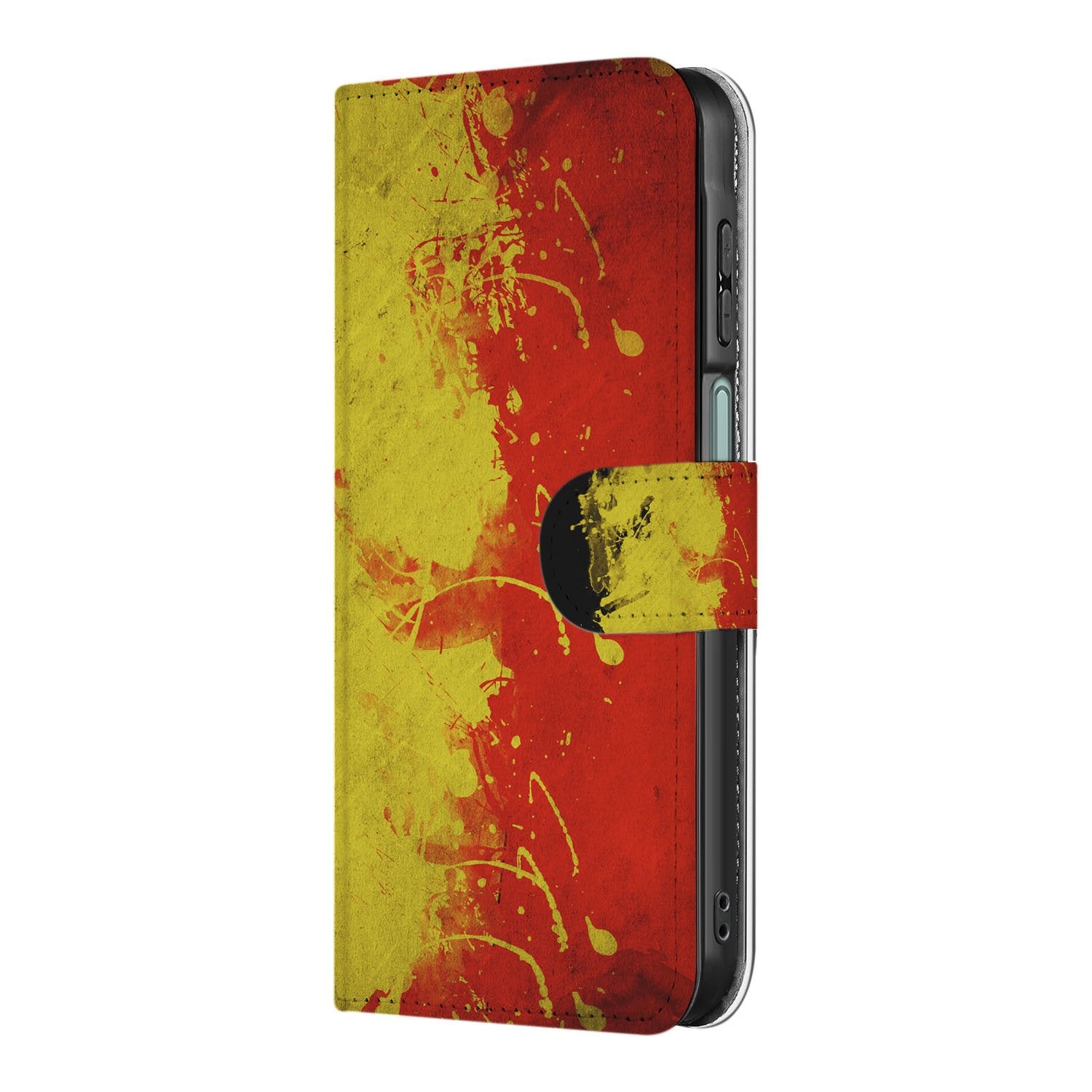 Samsung Galaxy A17 Bookstyle Hoesje Belgische Vlag Met Pasvak bookcase design Belgische vlag zijaanzicht