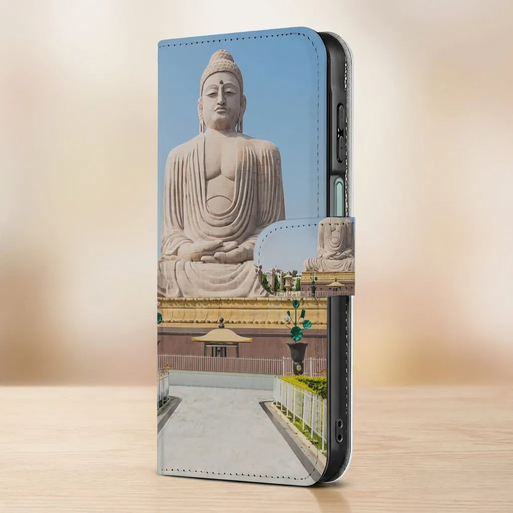 Samsung Galaxy A17 Flip Cover Boeddha boekhoesje Boeddha vooraanzicht