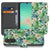 Samsung Galaxy A17 Hoesje Orchidee Groen book case bloemenmotief vooraanzicht