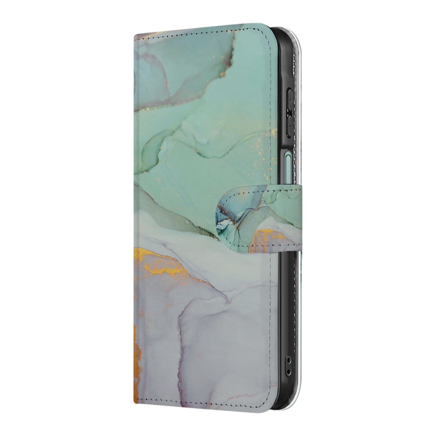 Samsung Galaxy A17 Hoesje Watercolor Mix PU-Leer Met 3 Pasjes Sluitlipje boekhoesje aquarel ontwerp zijkant