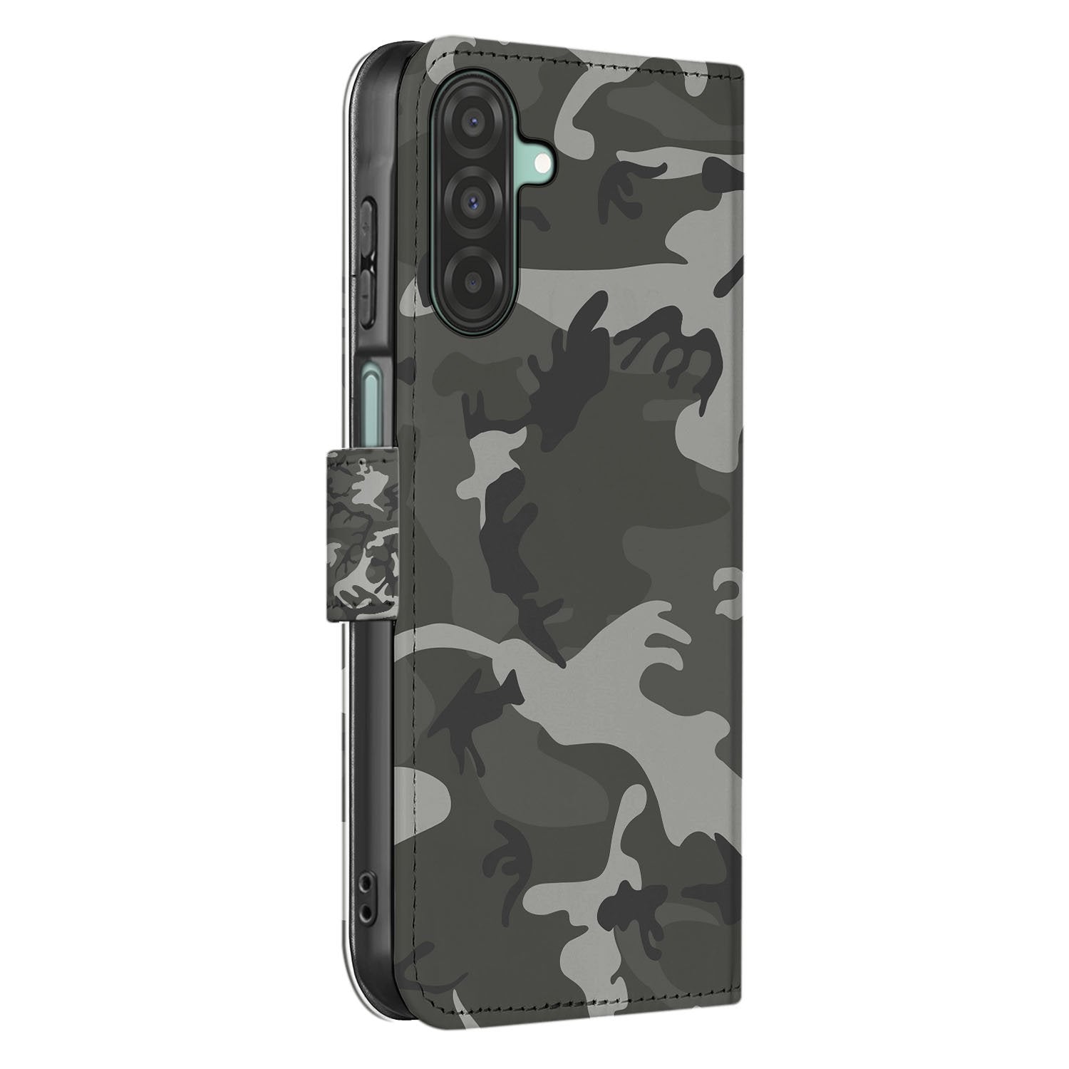Samsung Galaxy A17 Portemonnee Hoesje Army Light Camouflage TPU design army light camouflage aanzicht