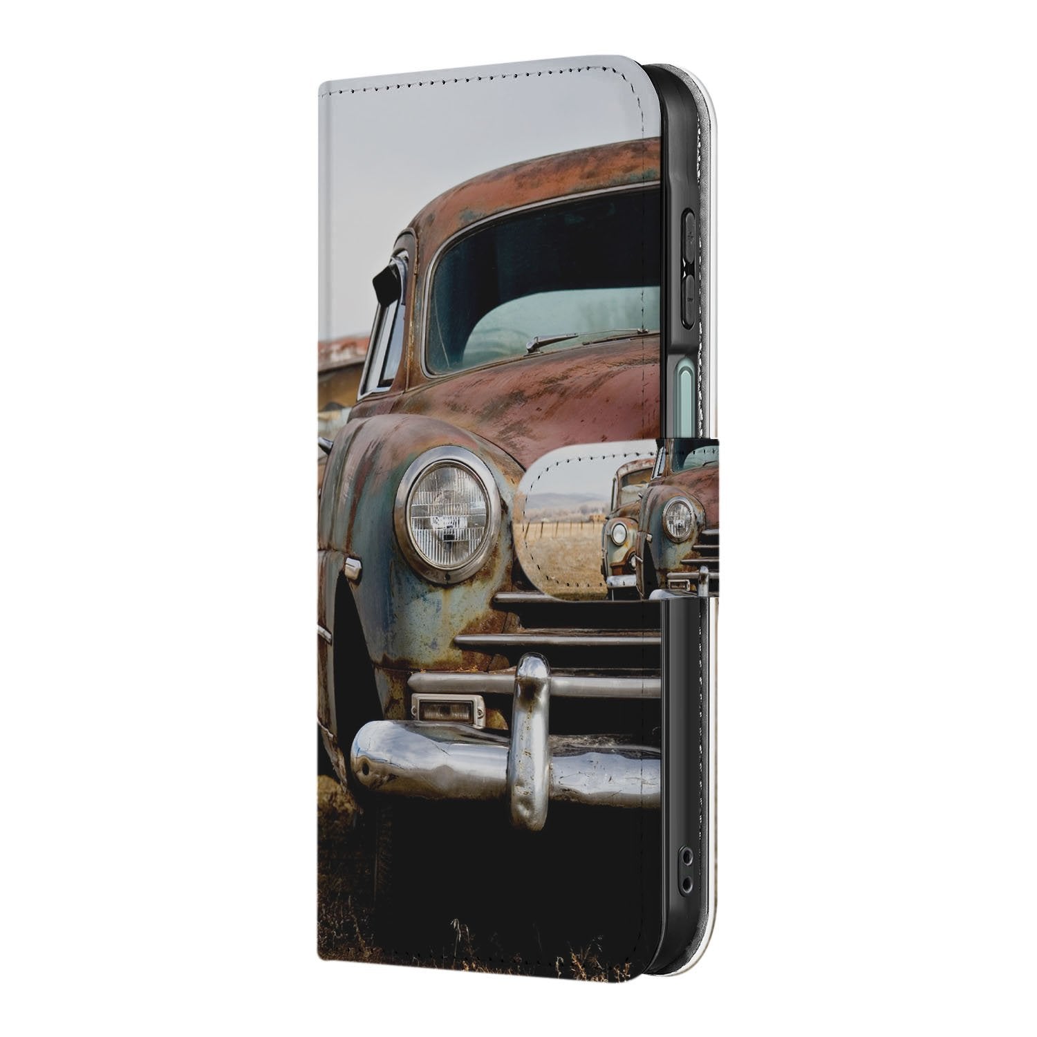 Samsung Galaxy A17 Portemonnee Hoesje Vintage Auto 3 Pasjes TPU vintage auto zijkant