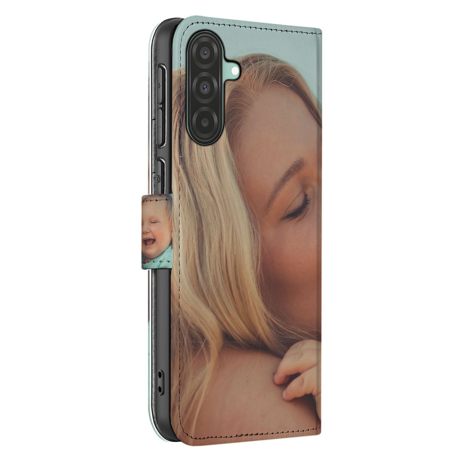 Samsung Galaxy A17 Portemonnee Hoesje ontwerpen met eigen Foto boekhoesje zijaanzicht