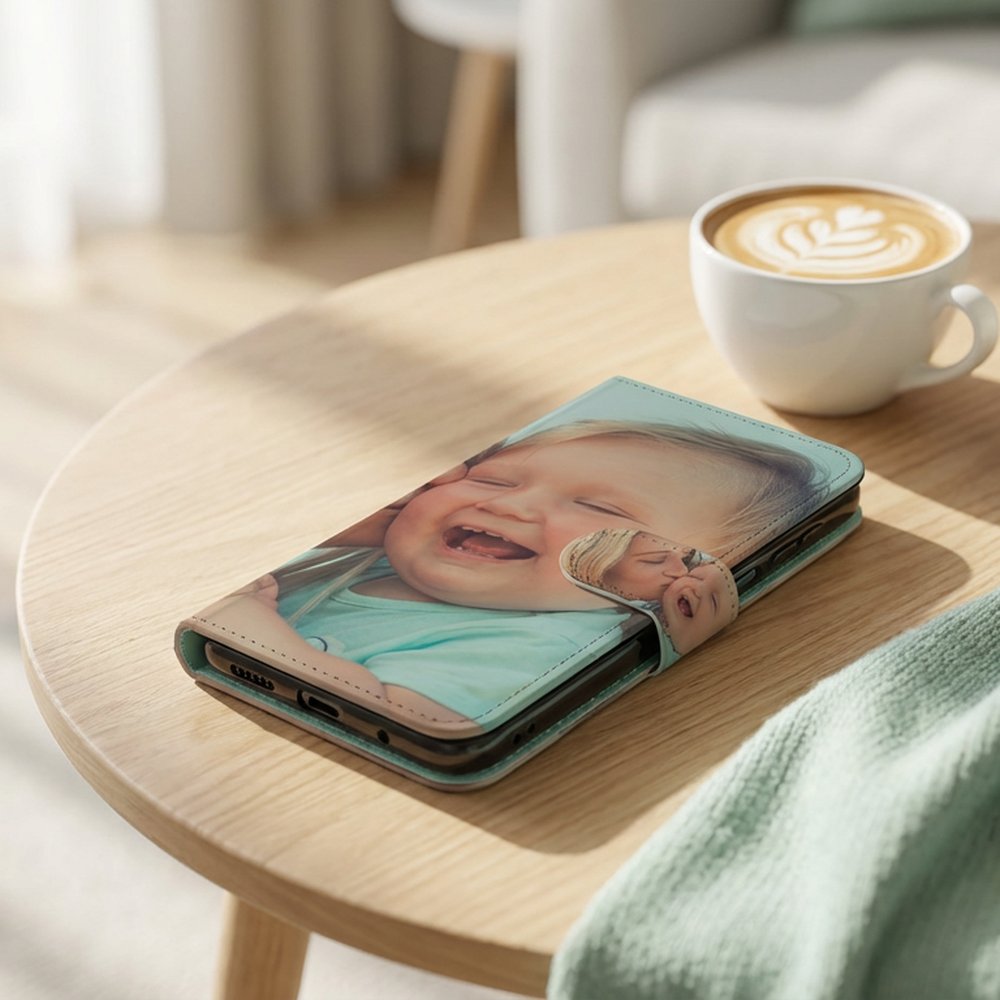Samsung Galaxy A17 Portemonnee Hoesje ontwerpen met eigen Foto boekhoesje met foto bovenaanzicht