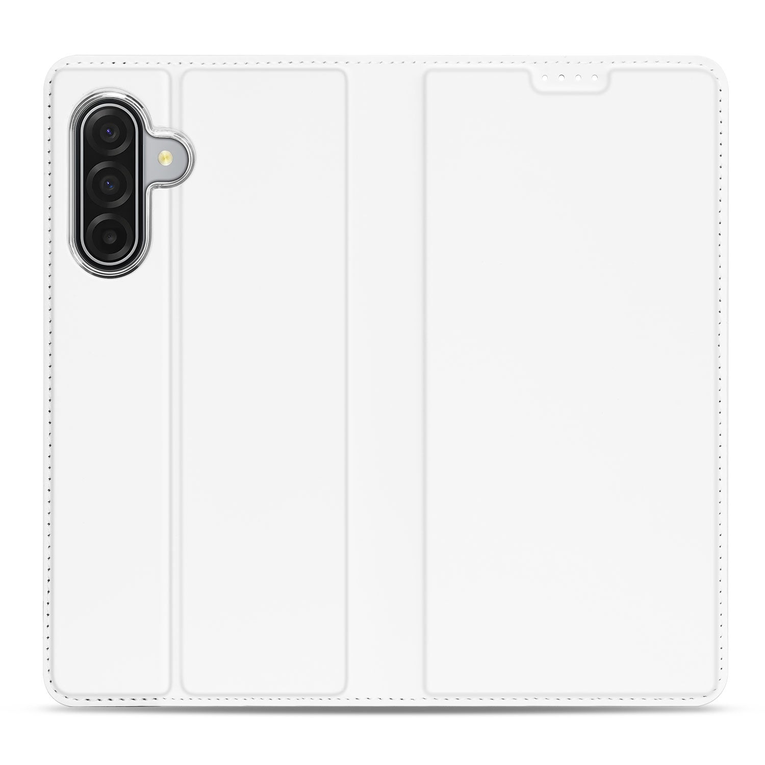 Samsung Galaxy A17 Stand Case Hoesje Wit Magnetische Sluiting achterzijde design