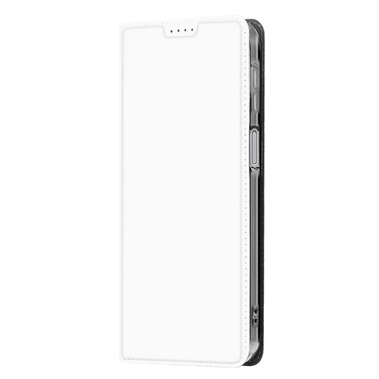 Samsung Galaxy A17 Stand Case Hoesje Wit Magnetische Sluiting book-style design zijaanzicht