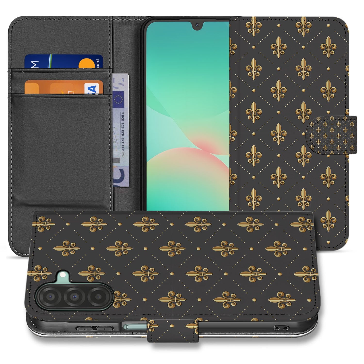Samsung Galaxy A17 Telefoon Hoesje Franse Lelie book case Franse Lelie voorkant