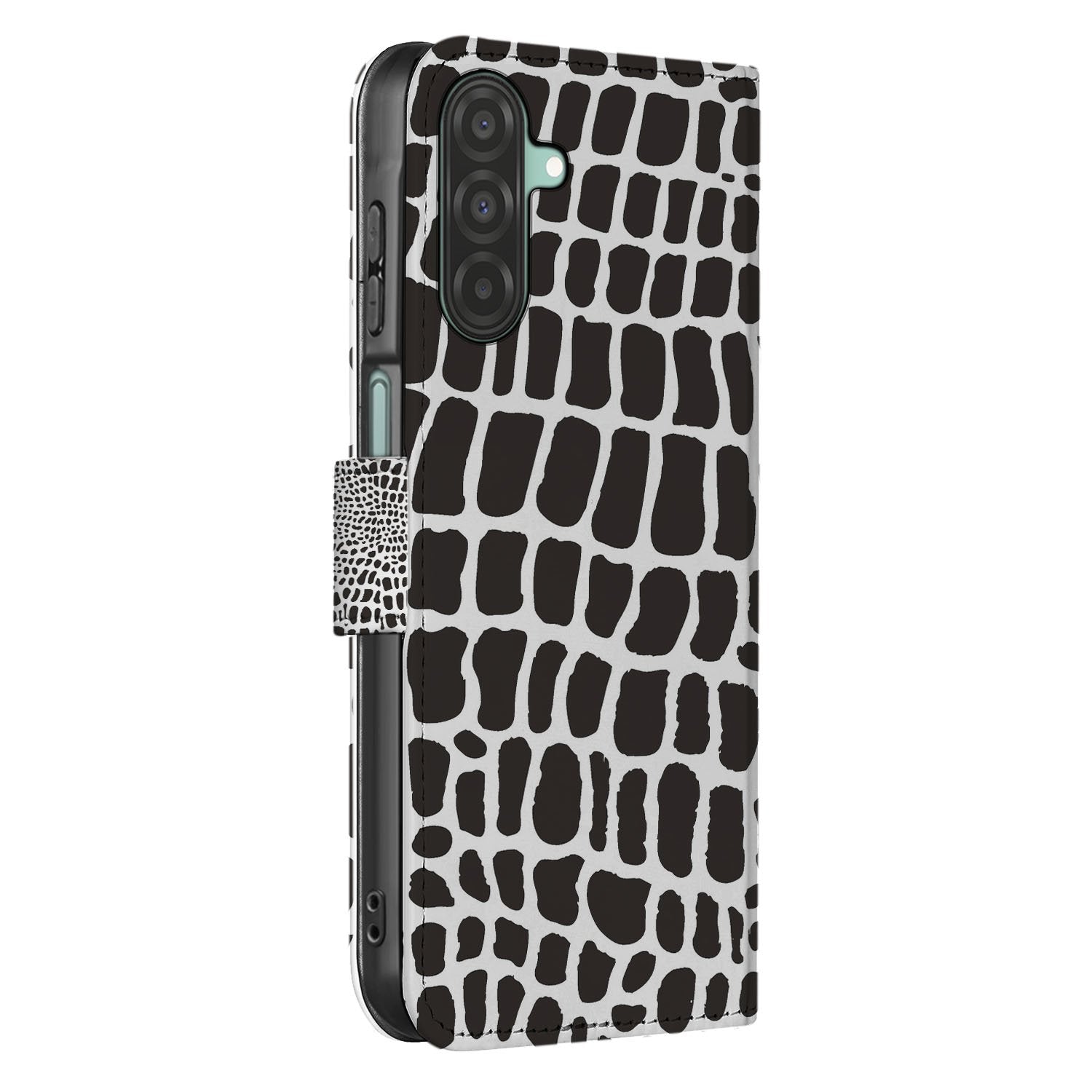 Samsung Galaxy A17 Telefoonhoesje met Pasjes Slangenprint boekhoesje slangenprint zijkant