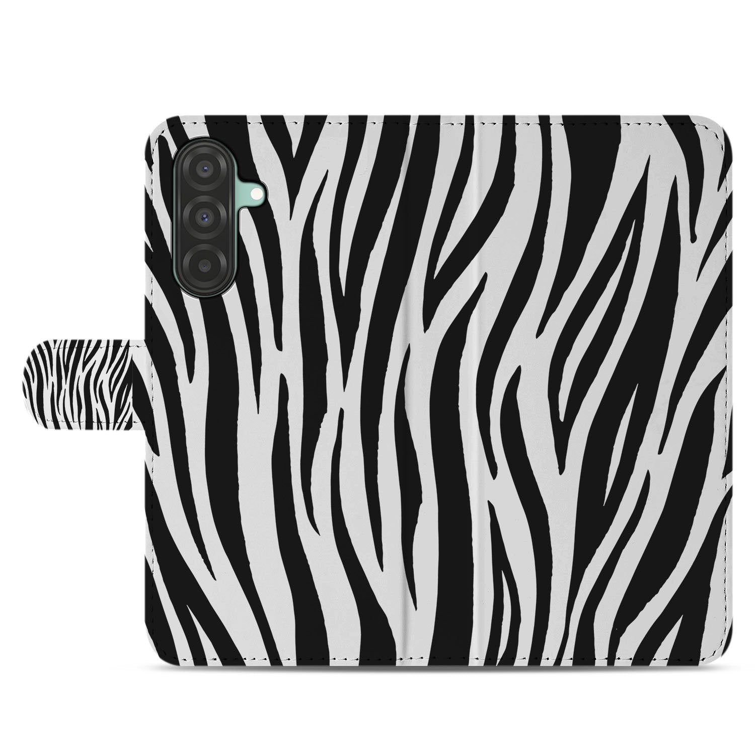 Samsung Galaxy A17 Telefoonhoesje met Pasjes Zebra bookcase zebra-dessin zwart wit