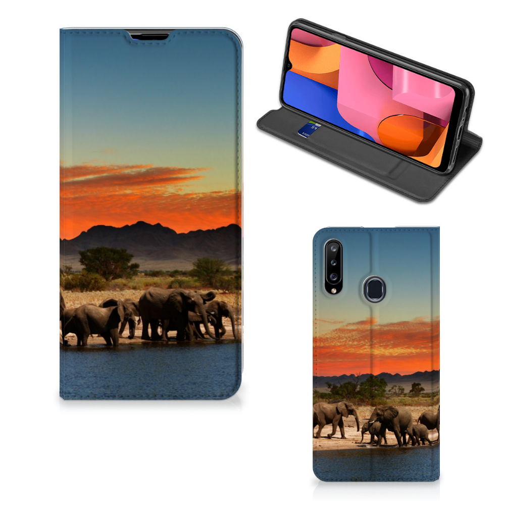 Samsung Galaxy A20s Hoesje maken Olifanten design olifanten aanzicht
