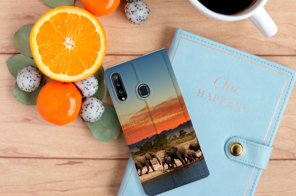Samsung Galaxy A20s Hoesje maken Olifanten design olifanten aanzicht