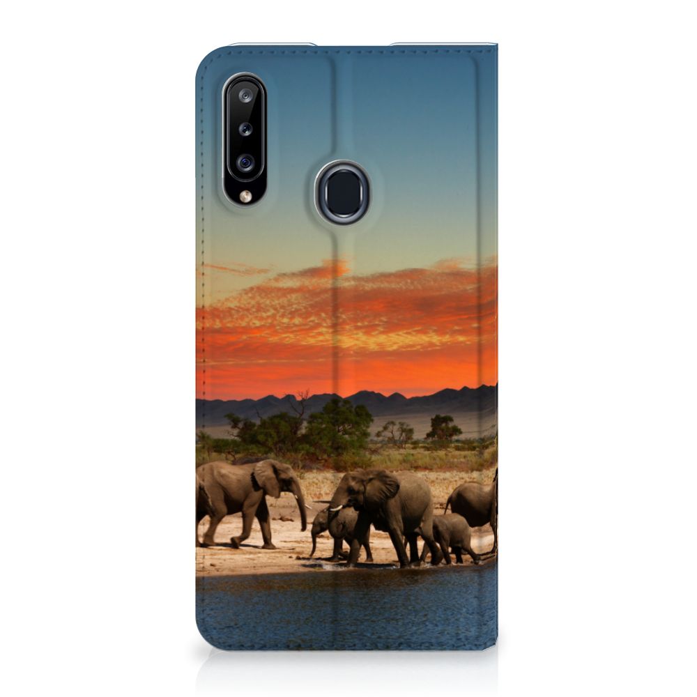 Samsung Galaxy A20s hoesje maken Olifanten design olifanten aanzicht