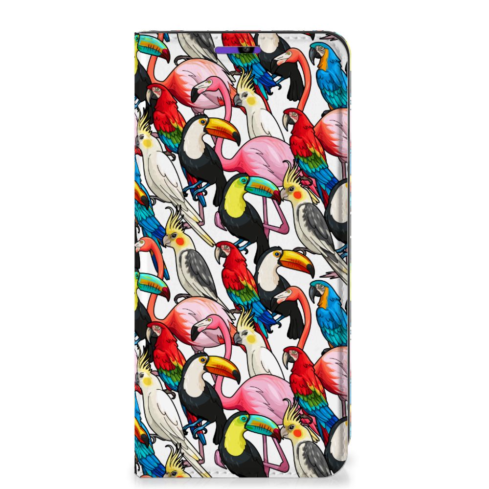 Samsung Galaxy A22 4G | M22 Hoesje maken Birds hoesje exotisch vogels kleurrijk design voorkant
