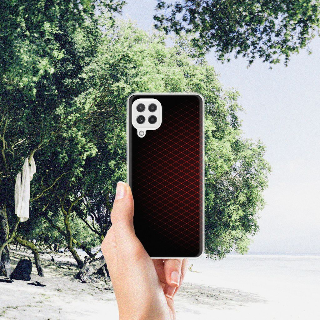 Samsung Galaxy A22 4G | M22 TPU bumper Geruit Rood hand strand natuur