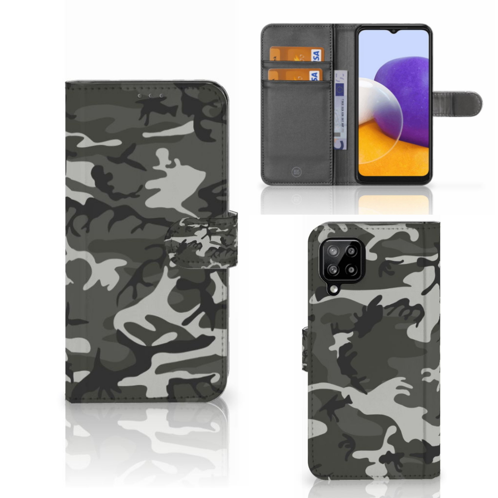Samsung Galaxy A22 4G M22 Telefoon Hoesje Army Light Telefoonhoesje Camouflage Design Front Back