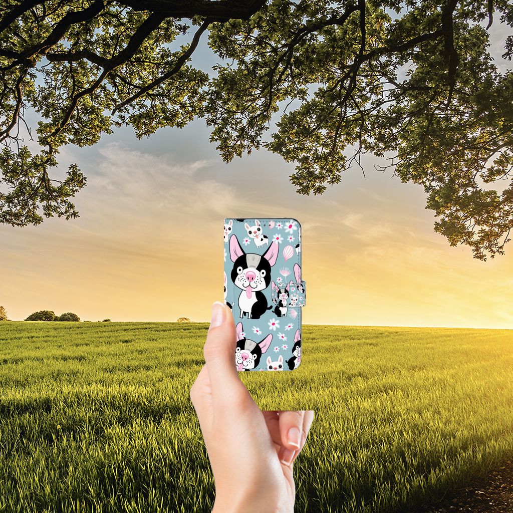 Samsung Galaxy A22 4G M22 Telefoonhoesje met Pasjes Hondjes cartoon design hand