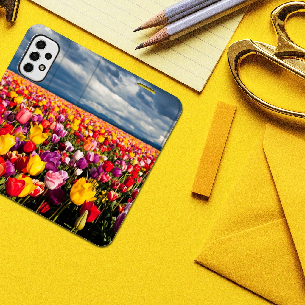 Samsung Galaxy A23 Smart Cover Tulpen smartphone hoesje kleurrijk ontwerp tulpen