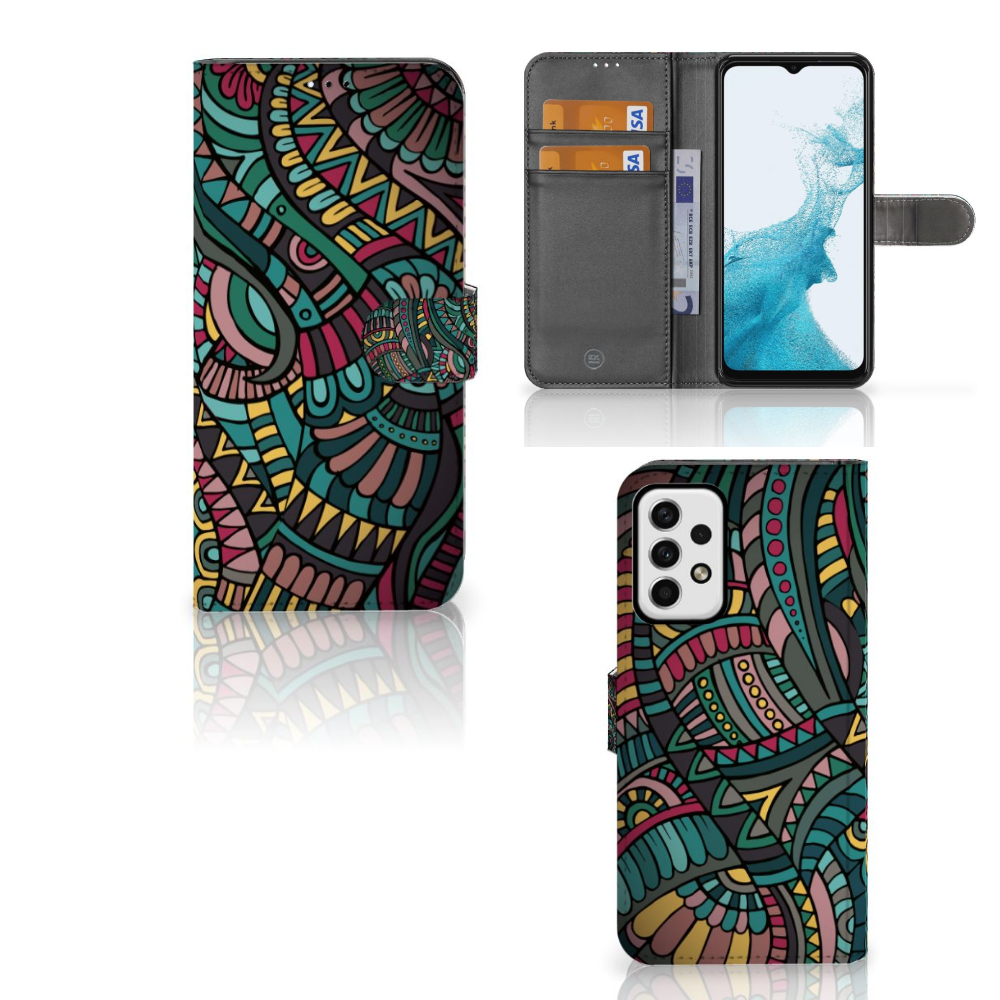 Samsung Galaxy A23 Telefoon Hoesje Aztec telefoonhoesje aztec design kleurrijk