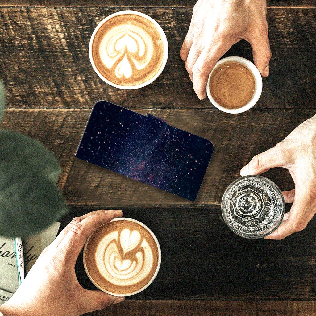 Samsung Galaxy A24 4G Book Case Stars design sterren koffie tafel