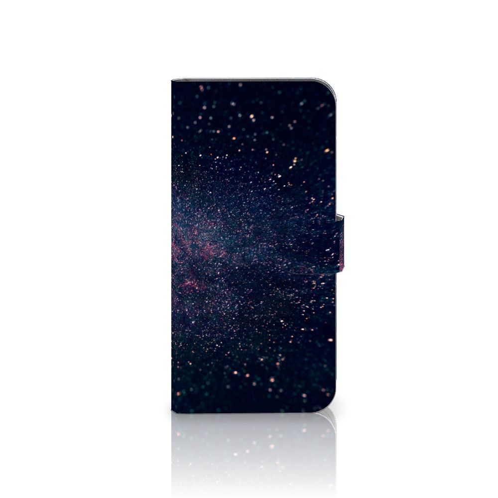 Samsung Galaxy A24 4G Book Case Stars boek hoesje sterren ontwerp zwart paarse blauwe kleur