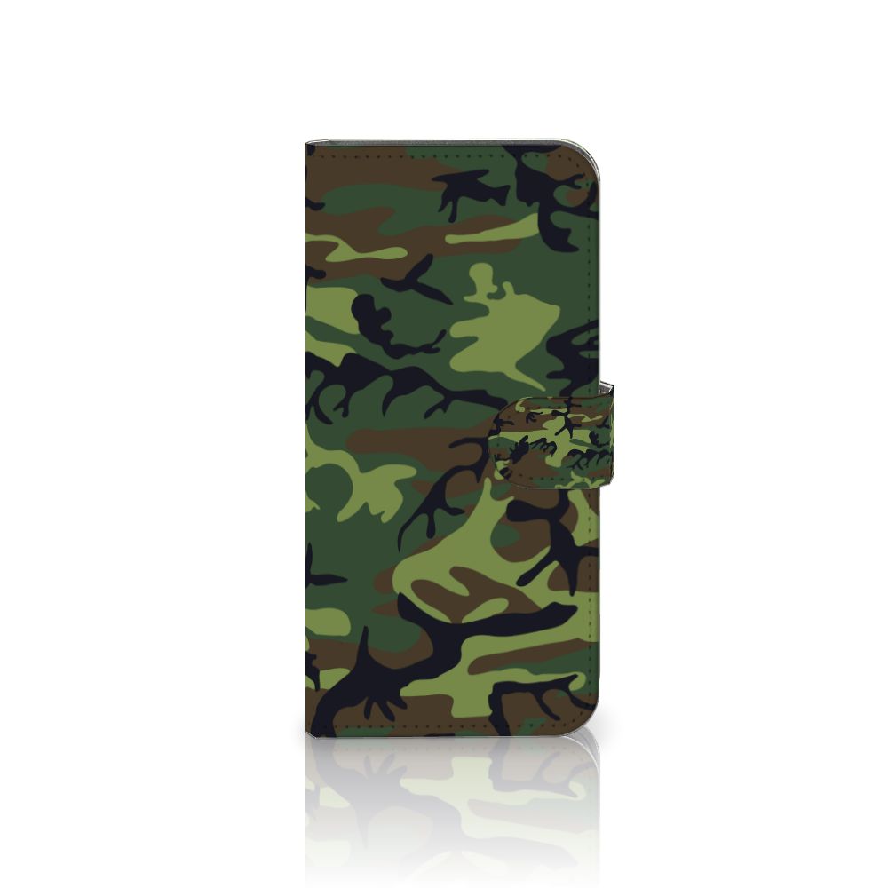 Samsung Galaxy A24 4G Telefoon Hoesje Army Dark telefoonhoesje camouflage ontwerp vooraan
