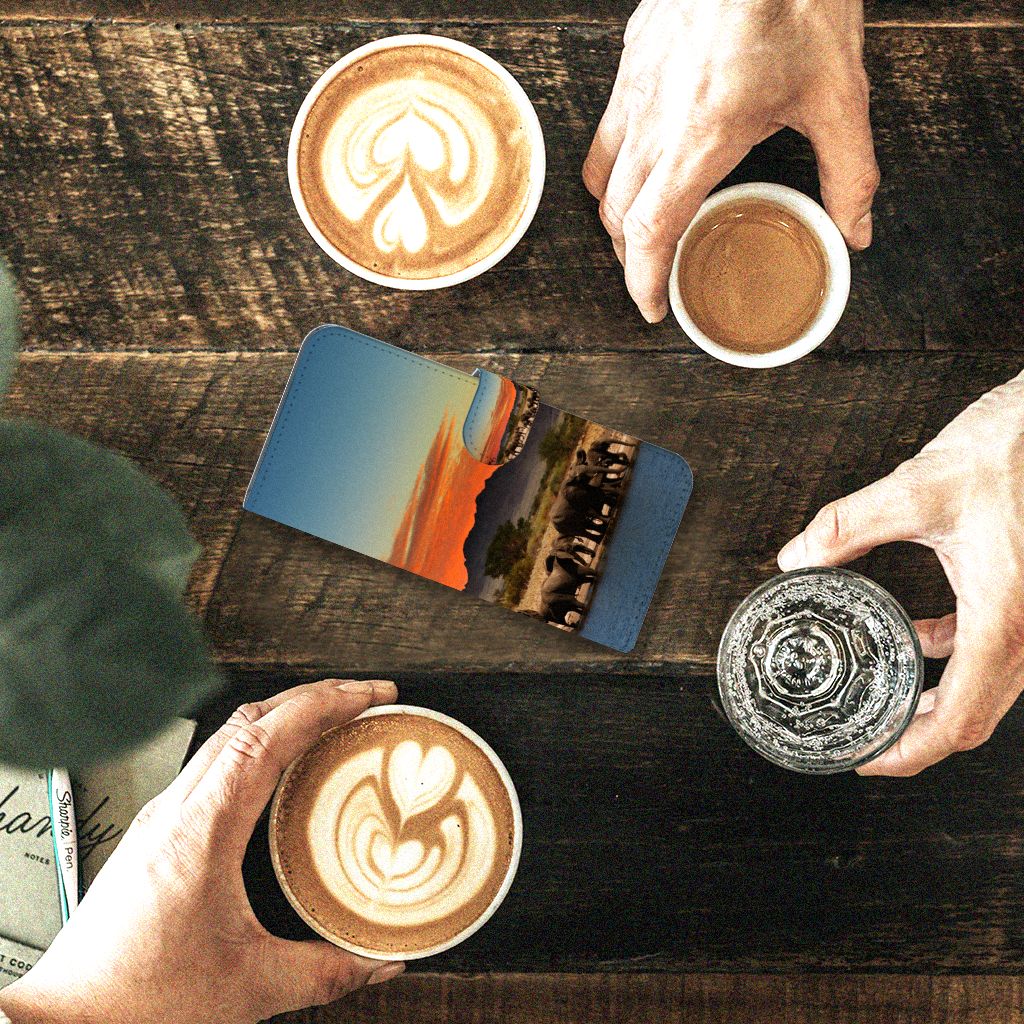 Samsung Galaxy A24 4G Telefoonhoesje met Pasjes Olifanten design natuur aanzicht