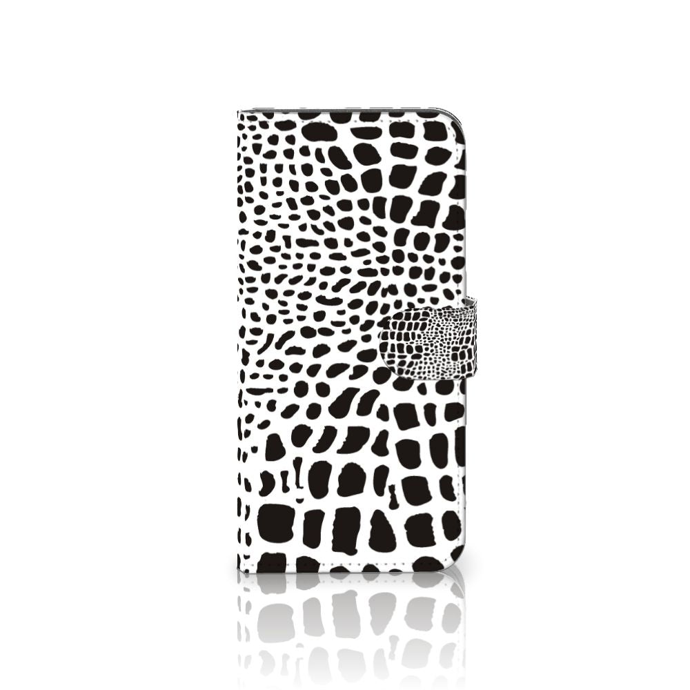Samsung Galaxy A24 4G Telefoonhoesje met Pasjes Slangenprint slangenprint boekhoes zwart wit