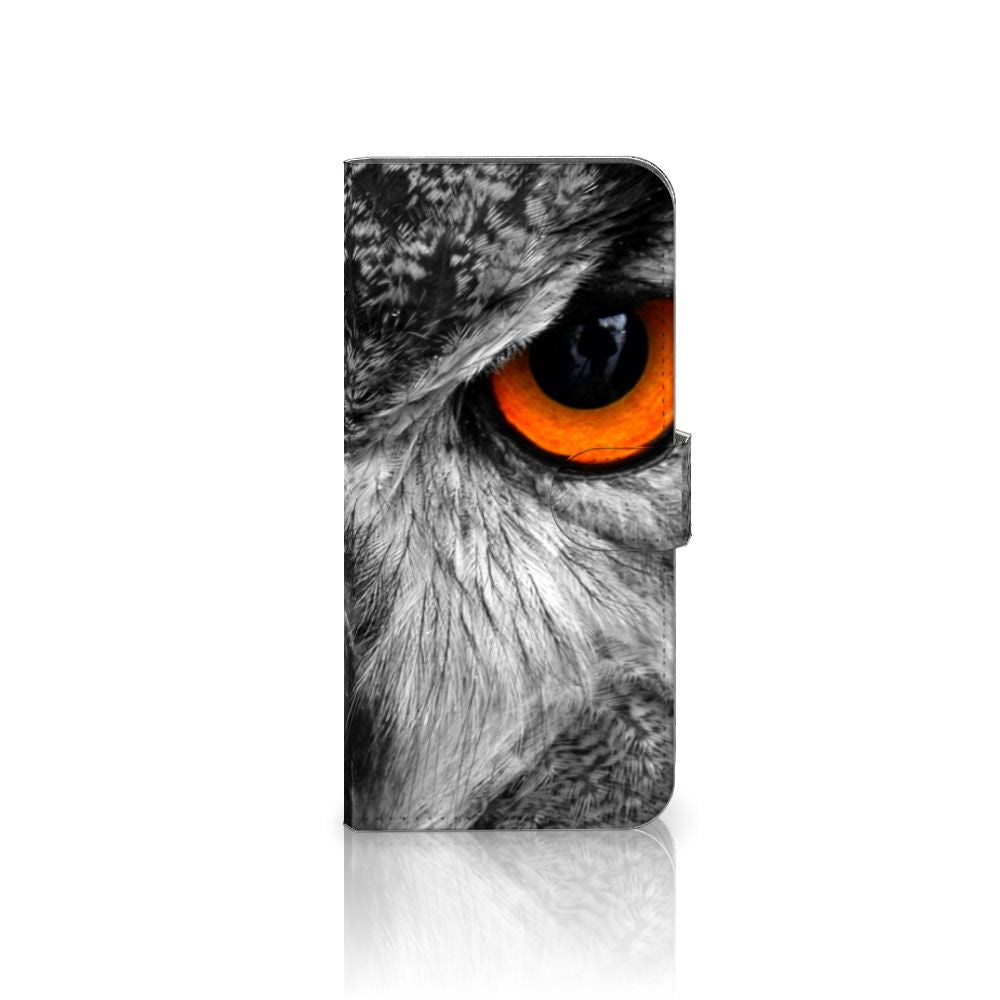 Samsung Galaxy A24 4G Telefoonhoesje met Pasjes Uil uil ontwerp zijkant