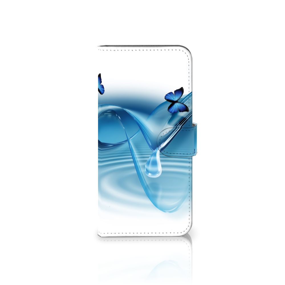 Samsung Galaxy A24 4G Telefoonhoesje met Pasjes Vlinders design blauwe vlinders voorkant