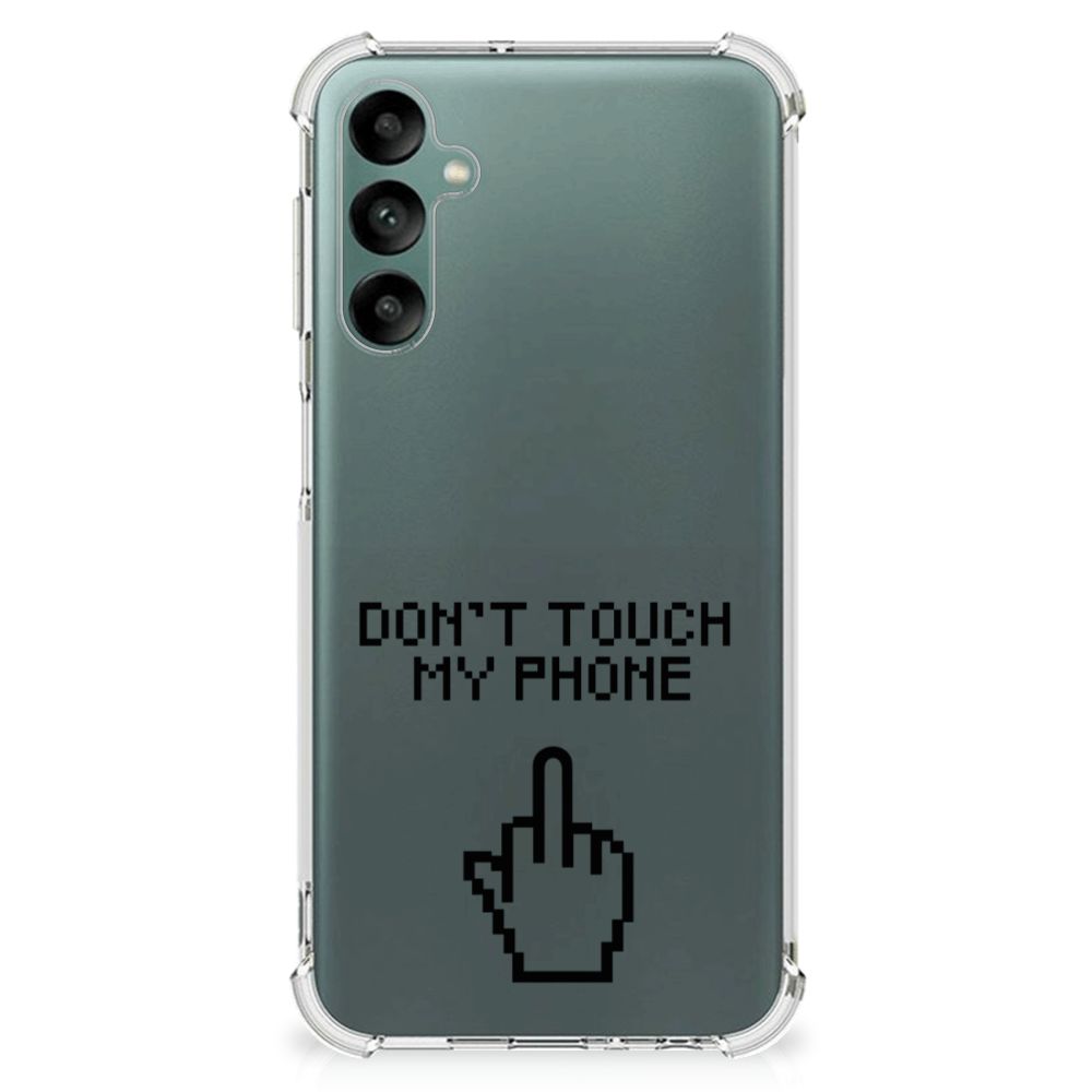 Samsung Galaxy A24 Anti Shock Case Finger Don't Touch My Phone achterzijde design