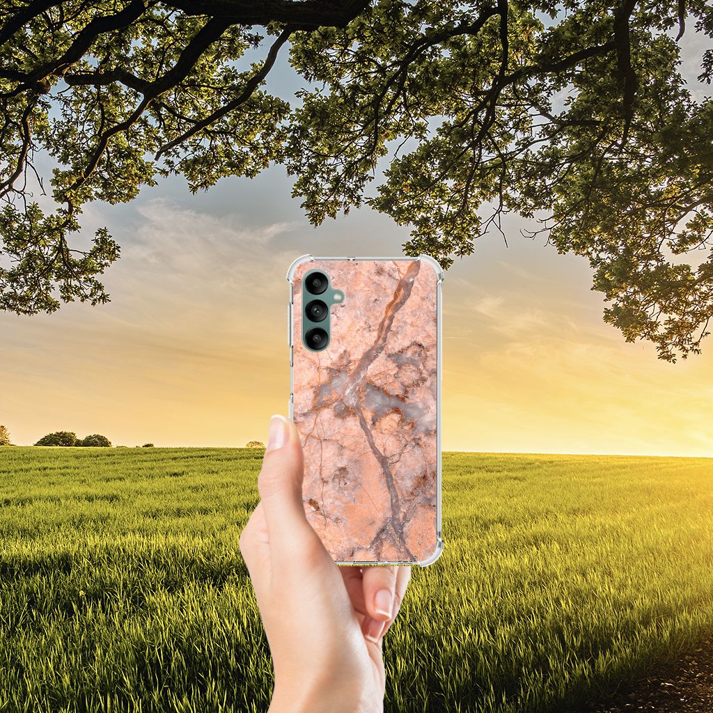 Samsung Galaxy A24 Anti-Shock Hoesje Marmer Oranje B2C Telecom