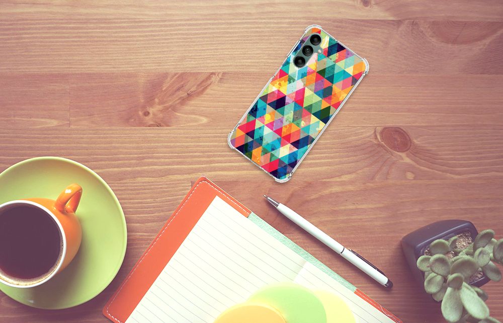 Samsung Galaxy A24 Doorzichtige Silicone Hoesje Geruit B2C Telecom